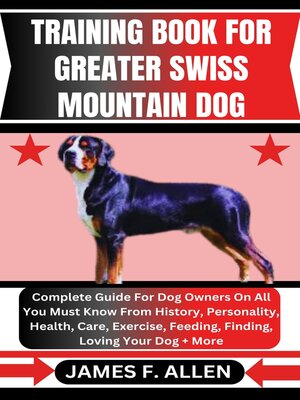 cover image of TRAINING BOOK FOR GREATER SWISS MOUNTAIN DOG